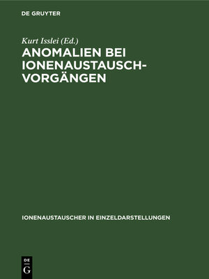 cover image of Anomalien bei Ionenaustausch-Vorgängen